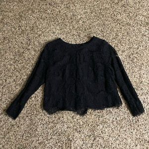 Black lace crop top.